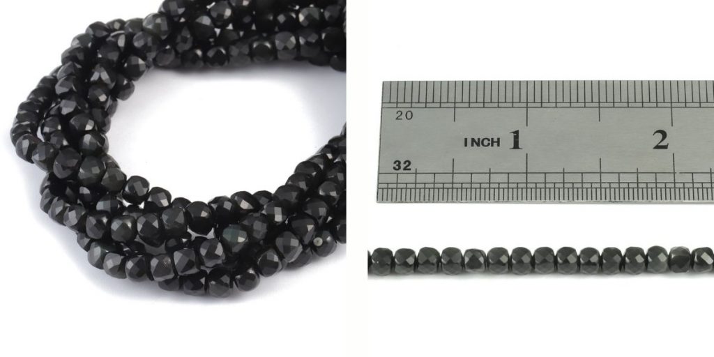 Obsidian gemstone bead